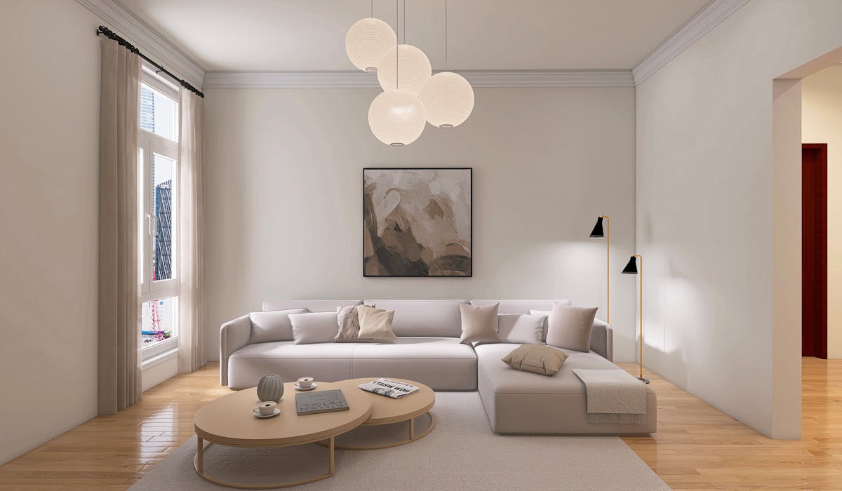 Bright living room suitable for upholstery cleaning service